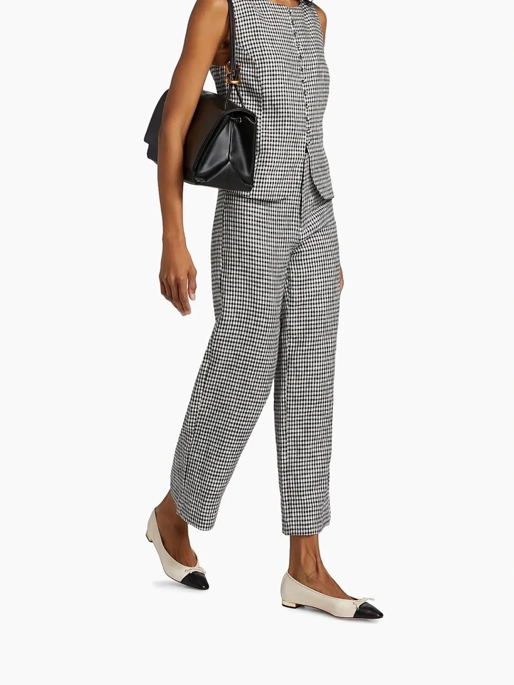 Reformation black and white gingham check Joni pants size 2